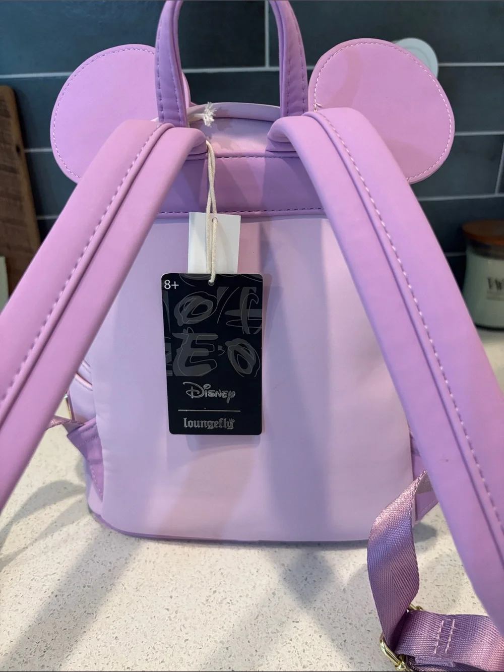 Disney Lilac Minnie Mouse Floral Bow Loungefly Backpack NWT